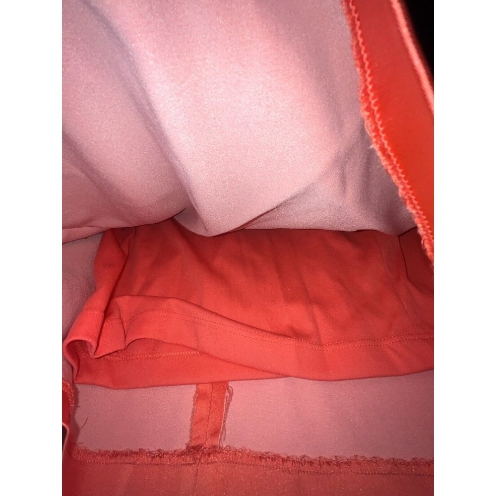 Sexy Cache Vintage Coral Dress 2 Layered Shinny Evening Party Bodycon Back Zip - Picture 10 of 11